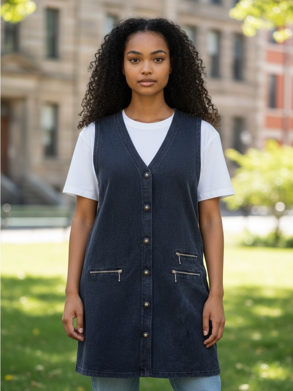 Blue Sleeveless Jumper